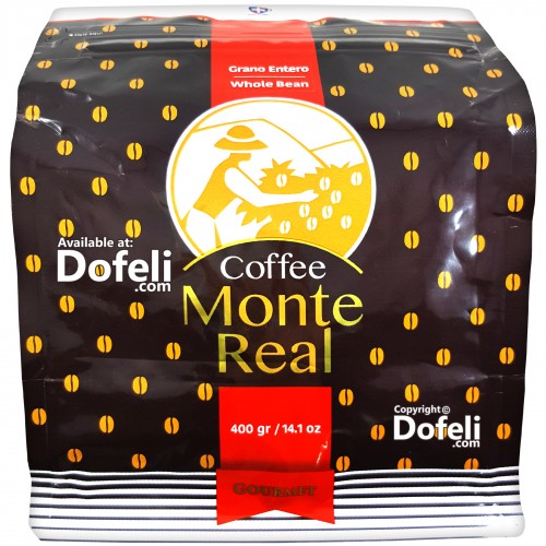 Monte Real Dominican whole bean coffee, carefully roasted for a deep, smooth taste.