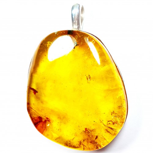 Dominican Amber Pendant 925 Sterling Silver