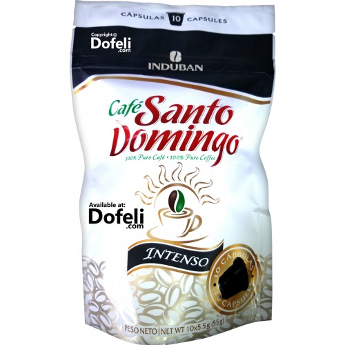 Santo Domingo Induban’s strongest coffee capsules, delivering robust Dominican espresso with powerful flavor.