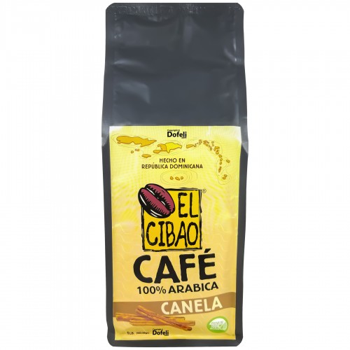 Premium Dominican El Cibao coffee with cinnamon that blends robust roast flavors with natural spice notes.