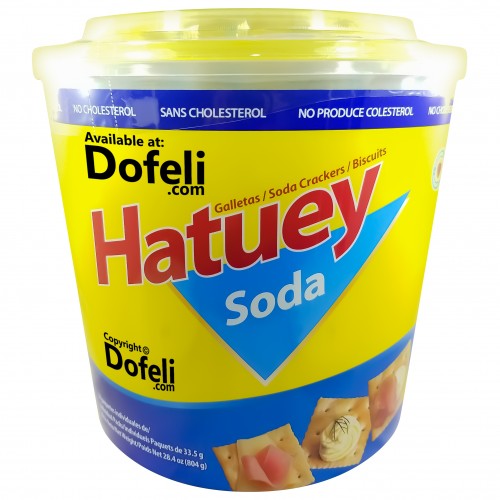 Hatuey Dominican crackers in a convenient 24-pack jar for easy storage and use.