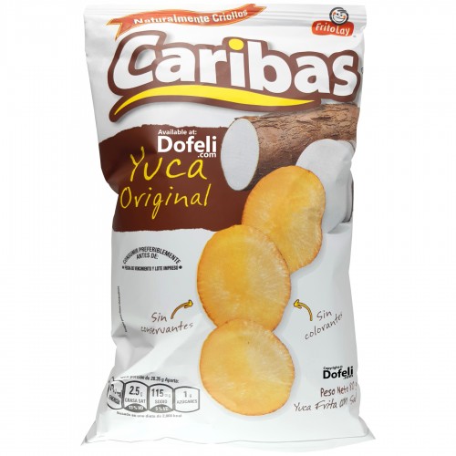 Crispy cassava chips from Dominican Republic, natural and salted, made by Caribas with local farmers' cassava.