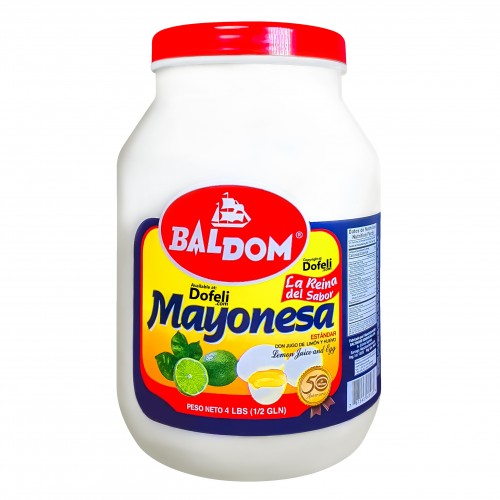 Large jar of Baldom mayonnaise from the Dominican Republic, a national favorite.