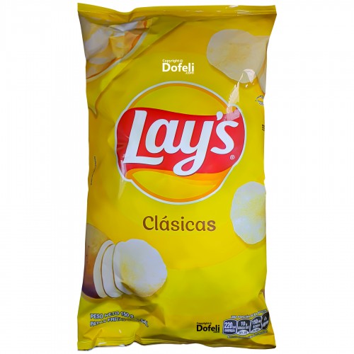 Classic salted Lay’s Dominican chips made from quality potatoes, ideal for casual and festive snacking.