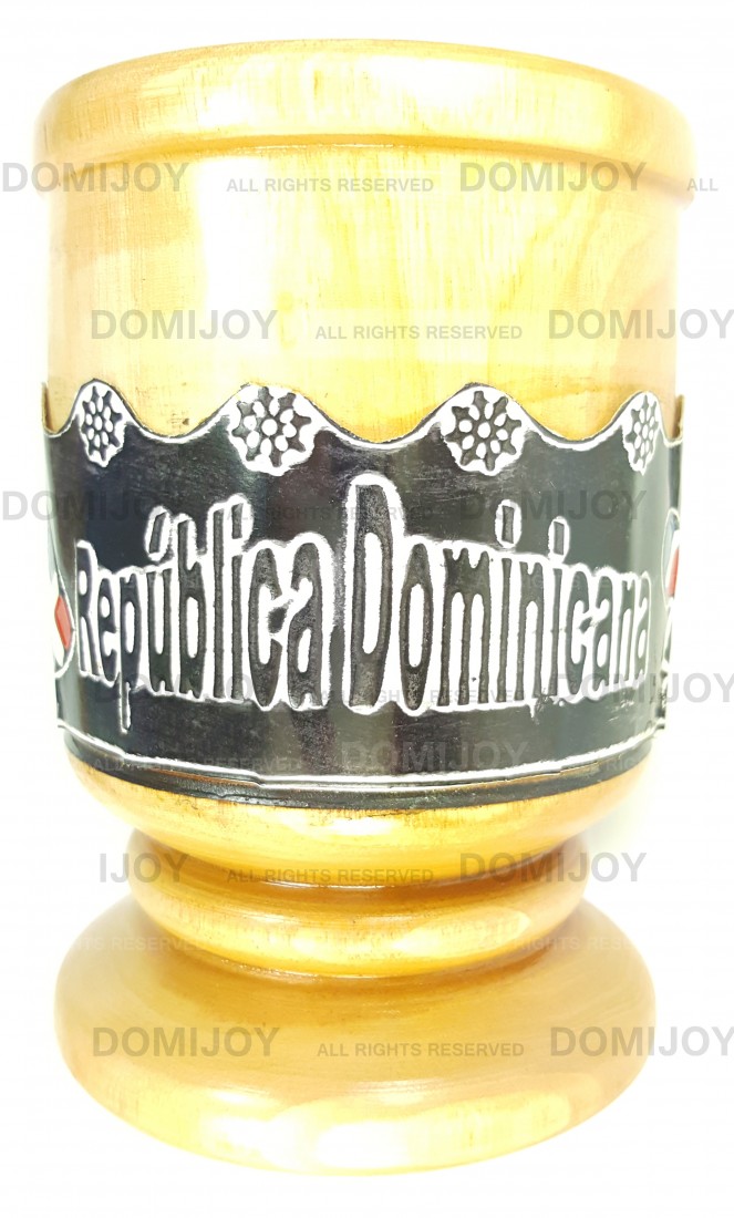 Dominican Mortar and Pestle Pilon with Typical Cultural Designs